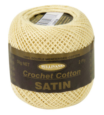 Sullivans Satin Crochet Cotton 2 ply - Lemon