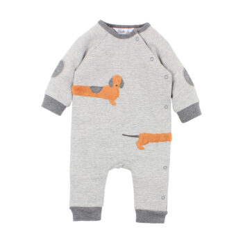 Bebe Will Stripe Dachshund Romper