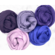Plush Purple Merino Wool Roving Pack - 250g
