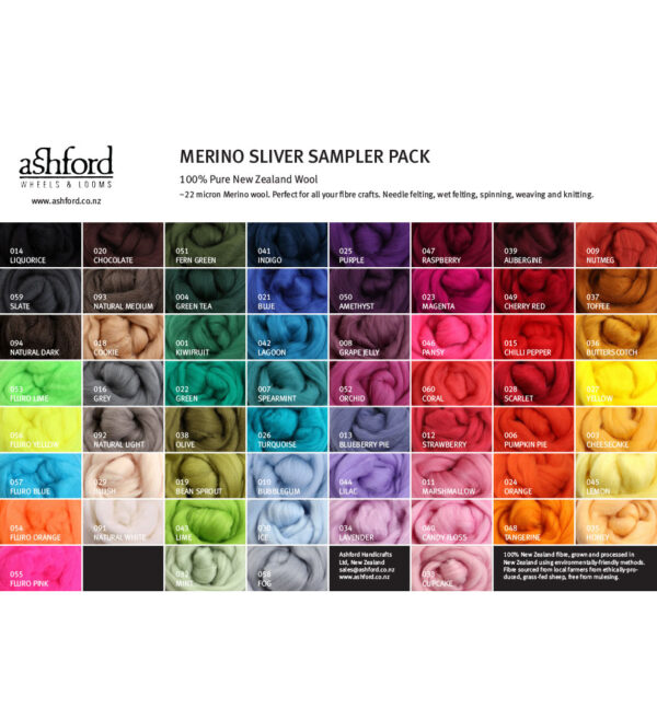 Buy Ashford Merino Roving Complete Colour Range Sampler · The Wool Room
