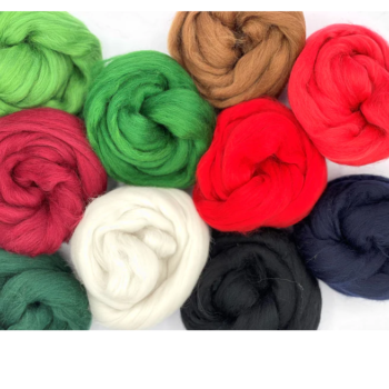 Christmas Cracker Merino Wool Roving Pack - 250g