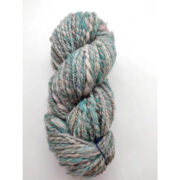 Hand Spun Wool Silk Flax 100g - Emeralds