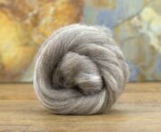 Oatmeal Blue Faced Leicester & Bleached Tussah Silk Roving 100g