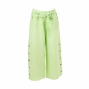 Katia Buttoned Linen Pant - Lime