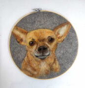 Needle Felted Wool Dog Portrait Hoop