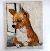 Needle Felted Wool Dog Portrait 25cm