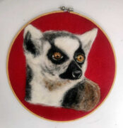 Needle Felted Wool Lemur Portrait