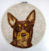 Needle Felted Wool Dog Portrait
