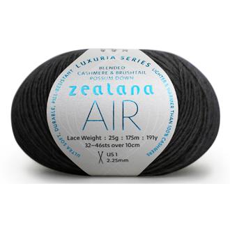 Zealana Air Lace Possum Cashmere Silk - Charcoal A01