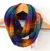 Hand Knitted Merino Wool Cowl Rainbow