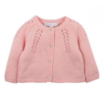 Bebe Pointelle Detail Cardigan - Rose Pink