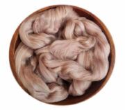 Extra Fine Merino Wool & Tussah Silk Roving 100g - Aurora