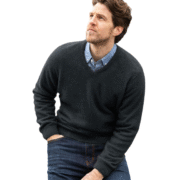 Noble Wilde Possum Merino Oxford V-Neck Jumper