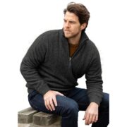 Noble Wilde Possum Merino Javelin Zip Neck Jumper