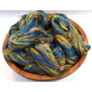 Fine Merino Wool & Sari Silk Roving 100g - Lazurite