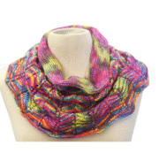 Hand Knitted Merino Wool Cowl - Rainbow
