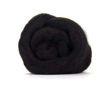 Black Baby Alpaca Roving 100g