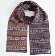 Uimi Merino Wool Alice Fairisle Scarf - Rosewood