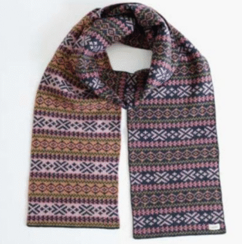 Uimi Merino Wool Alice Fairisle Scarf - Rosewood