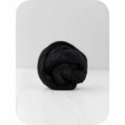 English Wool Roving 100g - Black