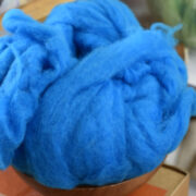 Carded Corriedale Wool Sliver 300g - Turquoise