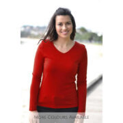 Ebony Merino Wool V-Neck Top