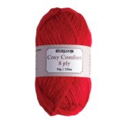 Heirloom Cosy Comfort 8 Ply Merino, Silk, Alpaca 50g - Symphony Red