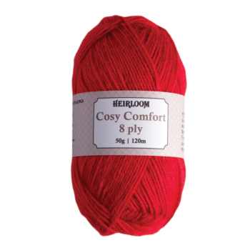 Heirloom Cosy Comfort 8 Ply Merino, Silk, Alpaca 50g - Symphony Red