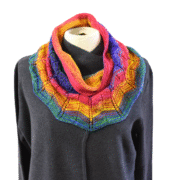 Hand Knitted Merino Wool Cowl - Rainbow Bright