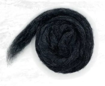 Carded Corriedale Wool Sliver 100g -Thunder
