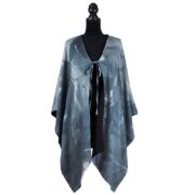 Merino Wool & Silk Autumn Leaves Kimono Grey