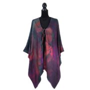 Merino Wool & Silk Autumn Leaves Kimono Rouge