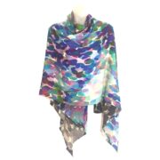 Merino Wool & Silk Pissarro Shawl Blue