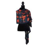 SILK+ART+SCARVES+PONCHO+PARIS+TARTAN+ROUGE+2+RRP+_165
