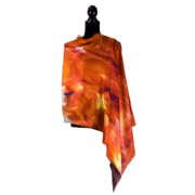 Merino Wool & Silk Roses Shawl Orange