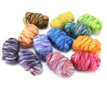 Constellation Range Merino Wool & Tussah Roving Mixed Pack 300g