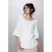 Luca Vanucci Lace In Linen Top