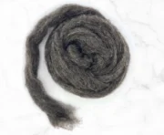 Carded Natural Black Shetland Wool Sliver 100g