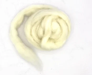Carded Corriedale Wool Sliver 100g - Natural White