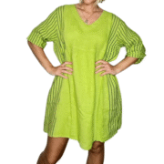 Helga May Neon Green V-Neck Dress