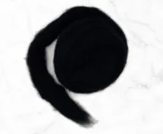 Carded Corriedale Wool Sliver 100g - Raven