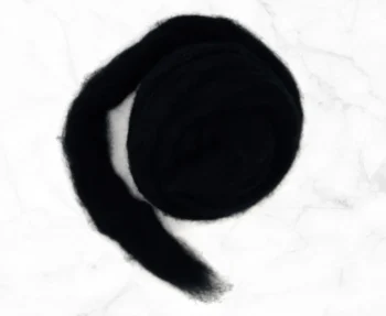 Carded Corriedale Wool Sliver 100g - Raven