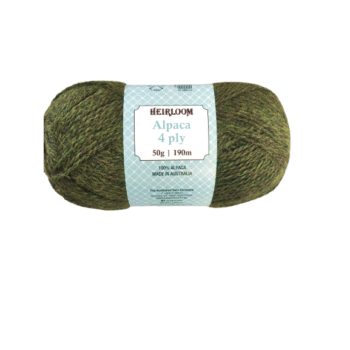 Heirloom Alpaca 4 Ply 50g - Moss Green 6976