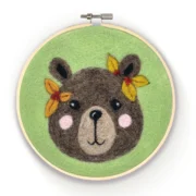 Floral Bear In A Hoop Needle Felting Kit