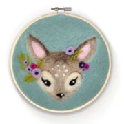 Floral Fawn In A Hoop Needle Felting Kit