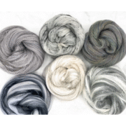 The Graphite Grey Collection Wool Roving Mixed Pack 150g