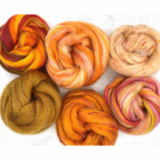 The Orange Glow Collection Wool Roving Mixed Pack 150g
