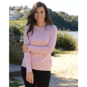 Ebony Round Neck Merino Wool Top - Blush