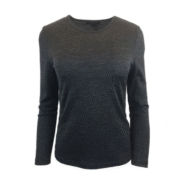 Ebony Round Neck Merino Wool Top - Charcoal