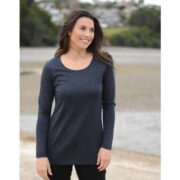 Ebony Merino Wool Mid Length Scoop Neck Orion